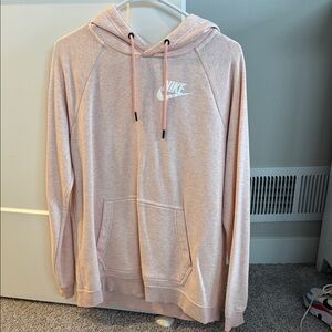 Nike Light Pink Pullover Hoodie with White Swoosh
